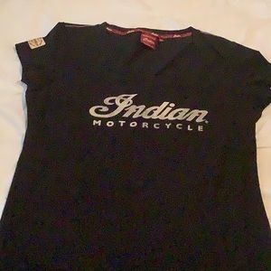 Ladies V-neck Indian motorcycle t-shirt